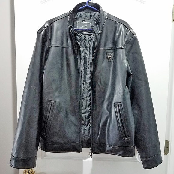 Emporio Armani Other - Emporio Armani Black Faux Leather Jacket Sz XL